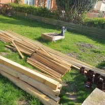 Timber materials stacked